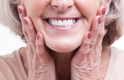 closeup of person smiling